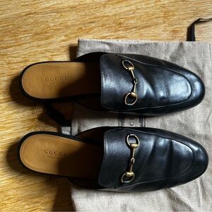 Gucci Princetown Slipper Mules, Black Leather